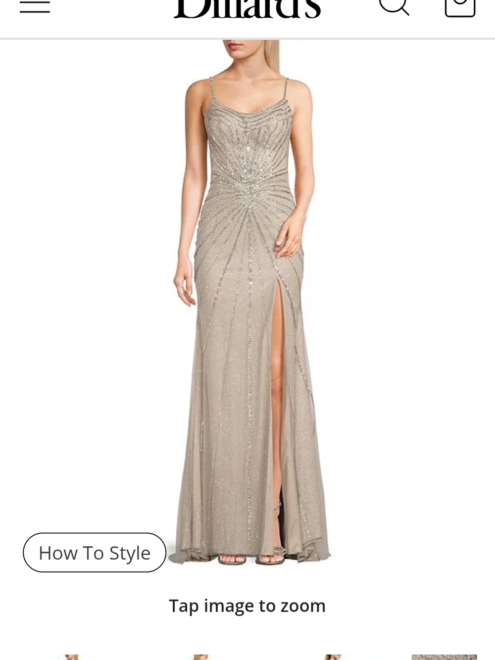 Beaded Evening Gown — Platinum Sparkle